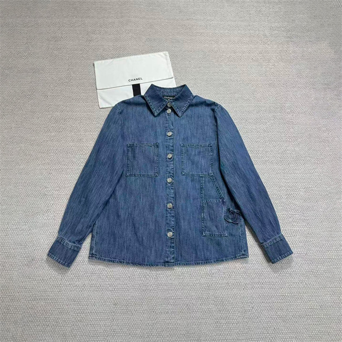 chanel oversized denim shirt